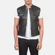 
Atlas Moto Καφέ Δερμάτινο Γιλέκο Ανδρικό in Brown Sheepskin Leather - Μπροστινή όψη & εφαρμοστή σιλουέτα | Αγορά online