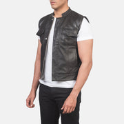 
Brown Sheepskin Leather Biker Jacket - Πίσω όψη με εφαρμογή στους ώμους & καθαρό στρίφωμα