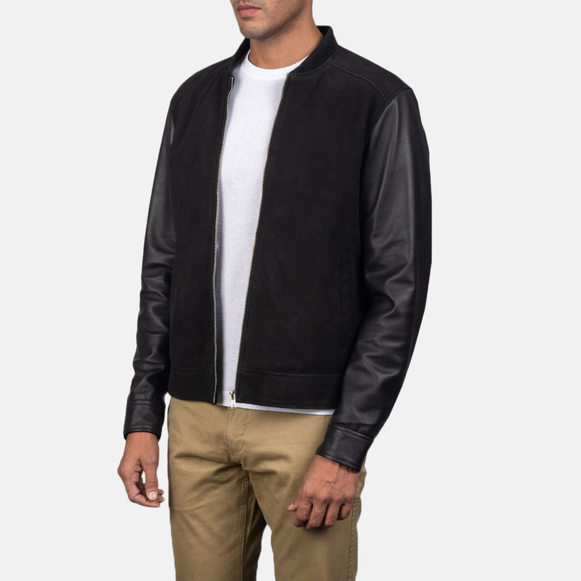 Blain Καφέ Δερμάτινο Μπουφάν Bomber Ανδρικό