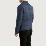 
Κοντινό πλάνο λεπτομέρειας of High neck & Button Hardware on Bo Quilt Windbreaker Δερμάτινο Μπουφάν Ανδρικό