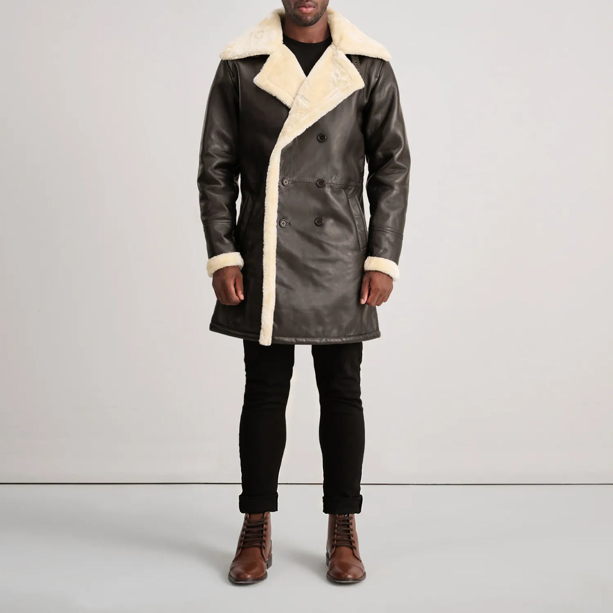 
Charles Δερμάτινο Παλτό Καφέ Shearling Δερμάτινο Παλτό Ανδρικό – alternate product view 3