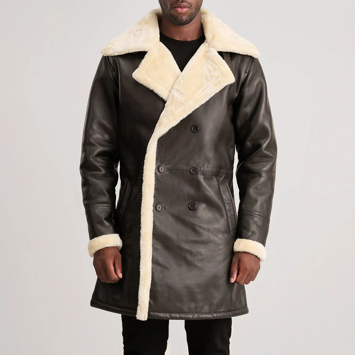 
Charles Δερμάτινο Παλτό Καφέ Shearling Δερμάτινο Παλτό Ανδρικό – alternate product view 4