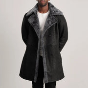 
Charles Brown Suede Leather Shearling Double-Breasted Coat in Brown Goatskin Suede - Μπροστινή όψη & εφαρμοστή σιλουέτα | Αγορά online