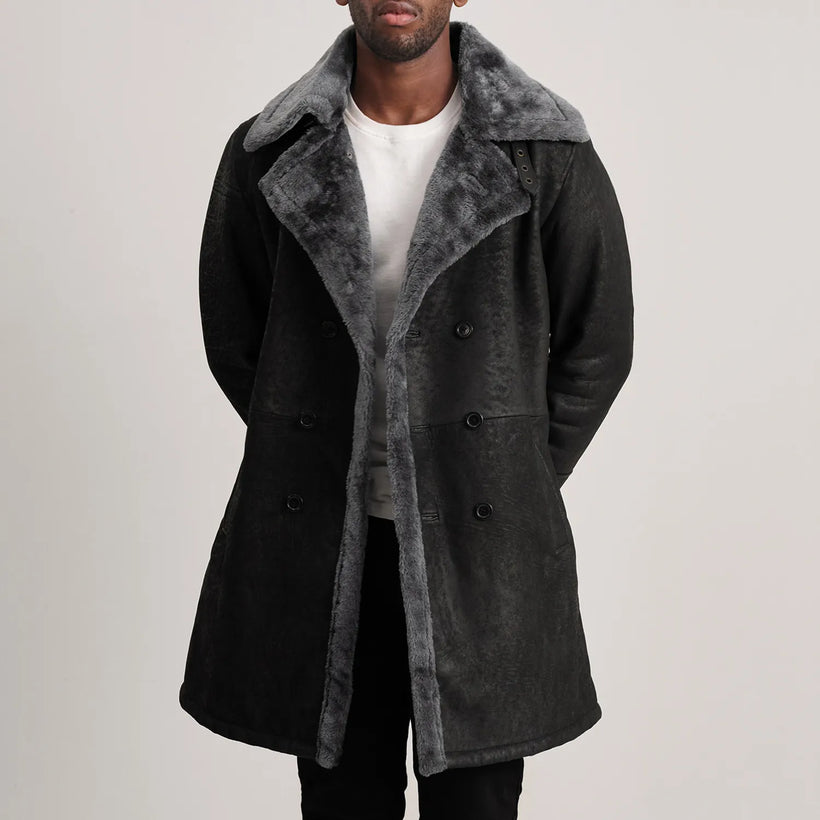 Charles Coat Καφέ Shearling Coat Ανδρικό