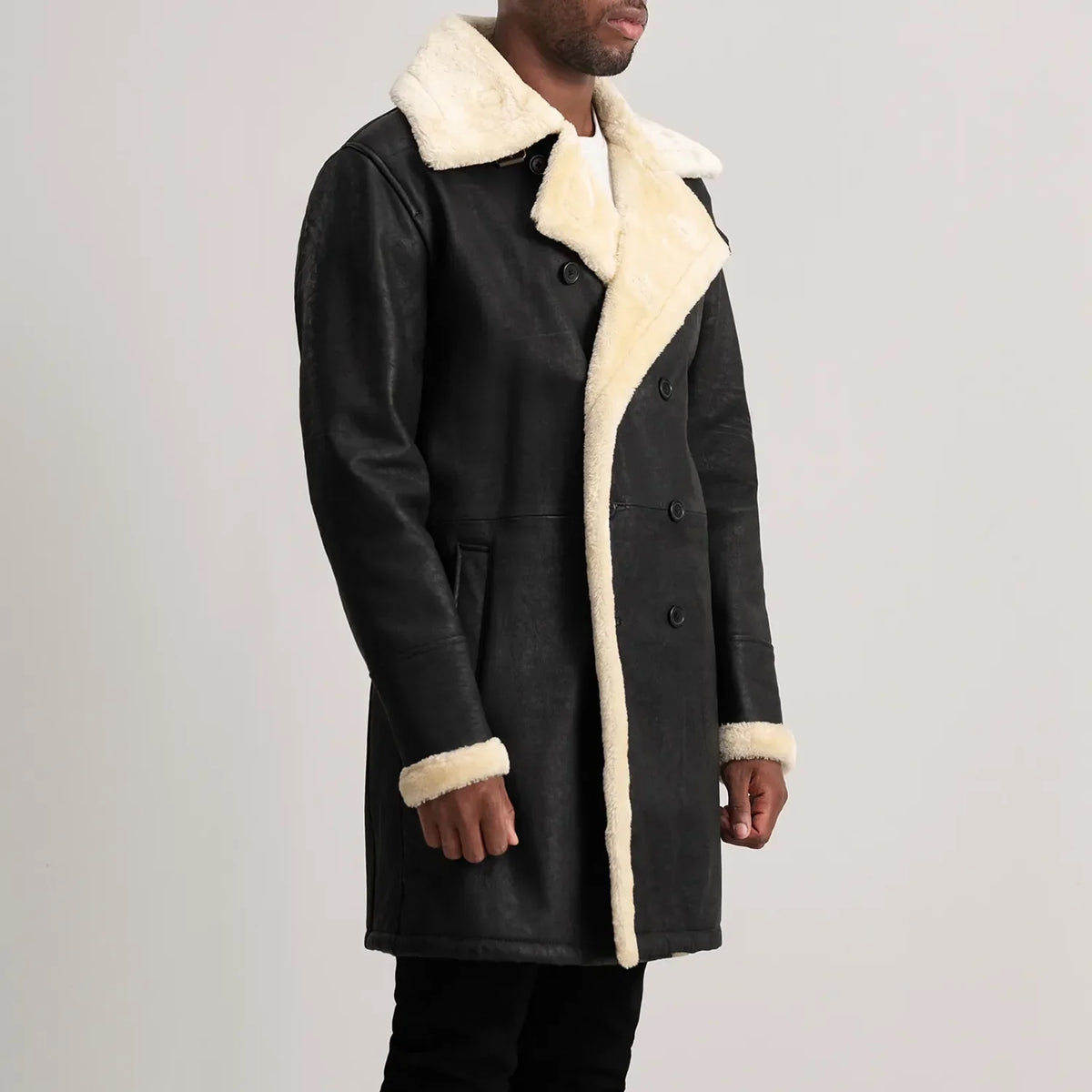 
Charles Δερμάτινο Παλτό Καφέ Shearling Δερμάτινο Παλτό Ανδρικό – alternate product view 2