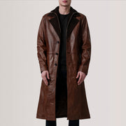 
Charlton Waxed Καφέ Leather Single Breasted Δερμάτινο Παλτό Ανδρικό For Men in Distressed Brown Sheepskin Burnished - Μπροστινή όψη & εφαρμοστή σιλουέτα | Αγορά online