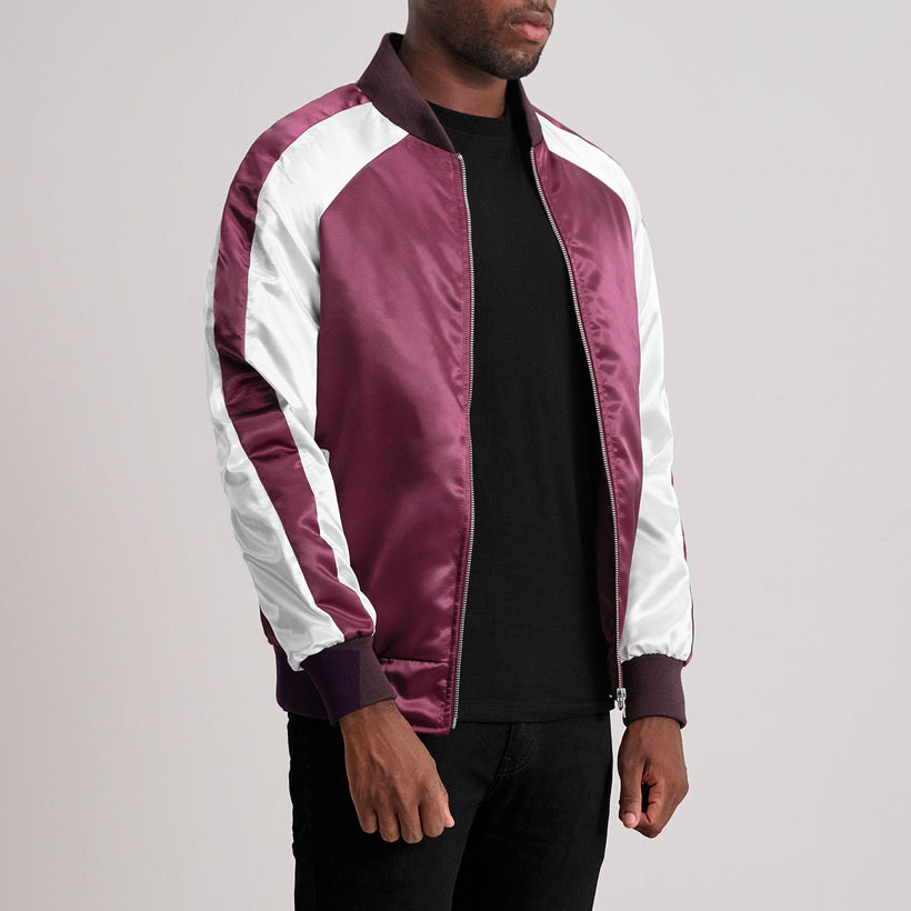 Clarke Maroon Varsity Δερμάτινο Μπουφάν Ανδρικό