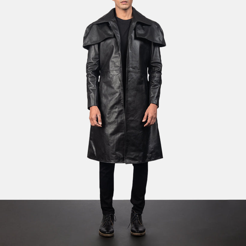 Classic Μαύρο Leather Duster Ανδρικό