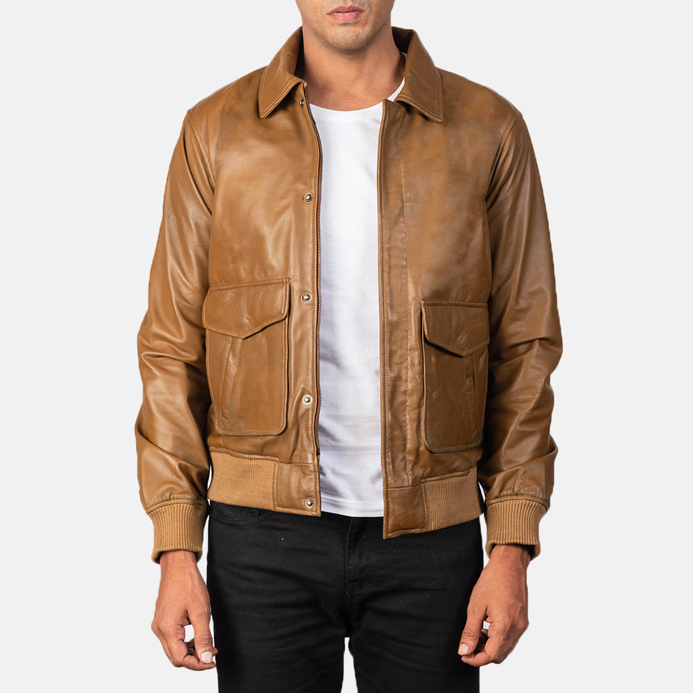Coffmen Leather Bomber Jacket – alternate product view 1