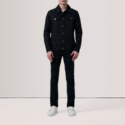 
Black Full-Grain leather Jacket - Πίσω όψη με εφαρμογή στους ώμους & καθαρό στρίφωμα