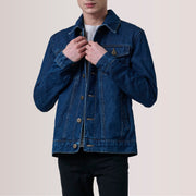 
Conard Dark Μπλε Denim Trucker Δερμάτινο Μπουφάν Ανδρικό For Men in Dark Blue Full-Grain Leather - Μπροστινή όψη & εφαρμοστή σιλουέτα | Αγορά online