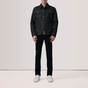 
Black Full-Grain leather Jacket - Πίσω όψη με εφαρμογή στους ώμους & καθαρό στρίφωμα