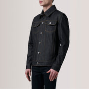 
Conard Faded Μαύρο Denim Trucker Δερμάτινο Μπουφάν Ανδρικό For Men - Πλαϊνή όψη που αναδεικνύει το κόψιμο των μανικιών