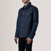 
Conard Ash Grey Denim Trucker Jacket For Men - Πλαϊνή όψη που αναδεικνύει το κόψιμο των μανικιών