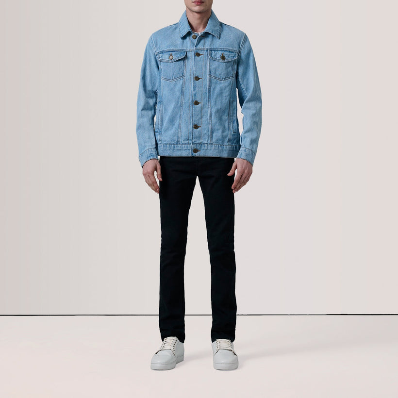 Conard Light Blue Denim Trucker Δερμάτινο Μπουφάν Ανδρικό