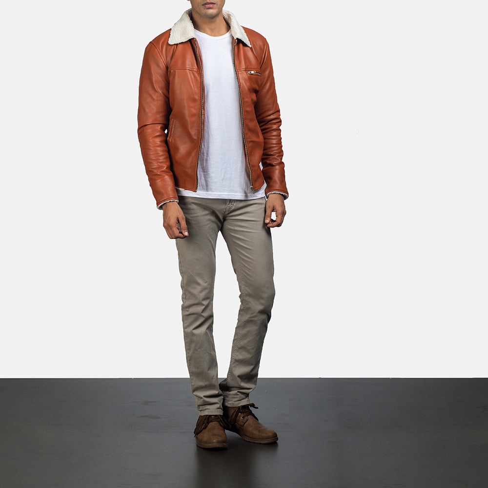 
Dan Frost Ταμπά Μπουφάν Shearling Ανδρικό - Πλαϊνή όψη που αναδεικνύει το κόψιμο των μανικιών