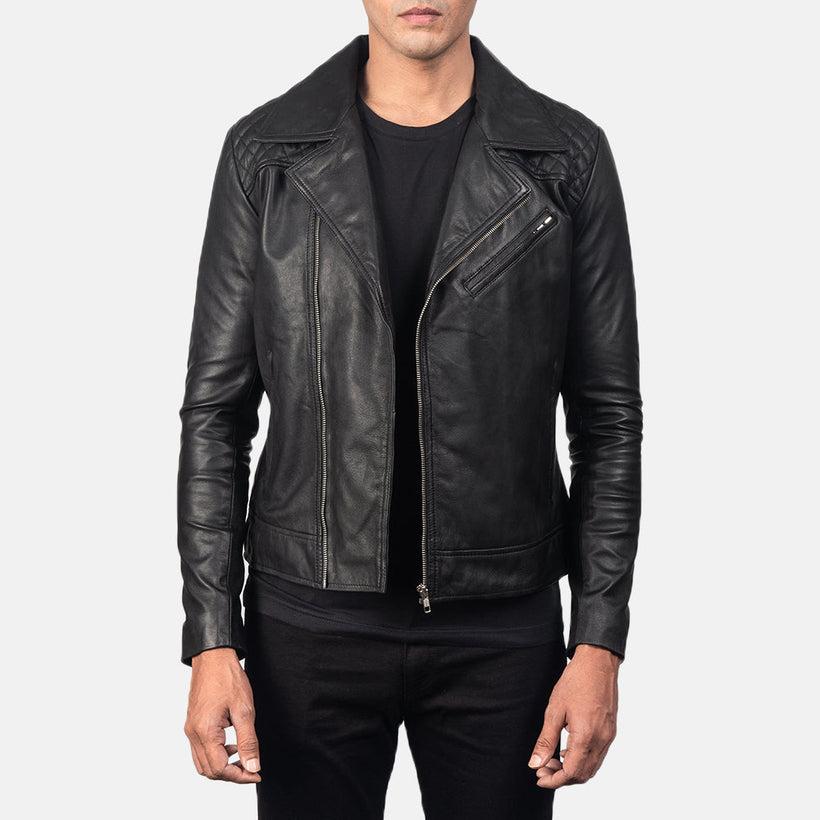 Danny Quilted Δερμάτινο Μπουφάν Biker Ανδρικό