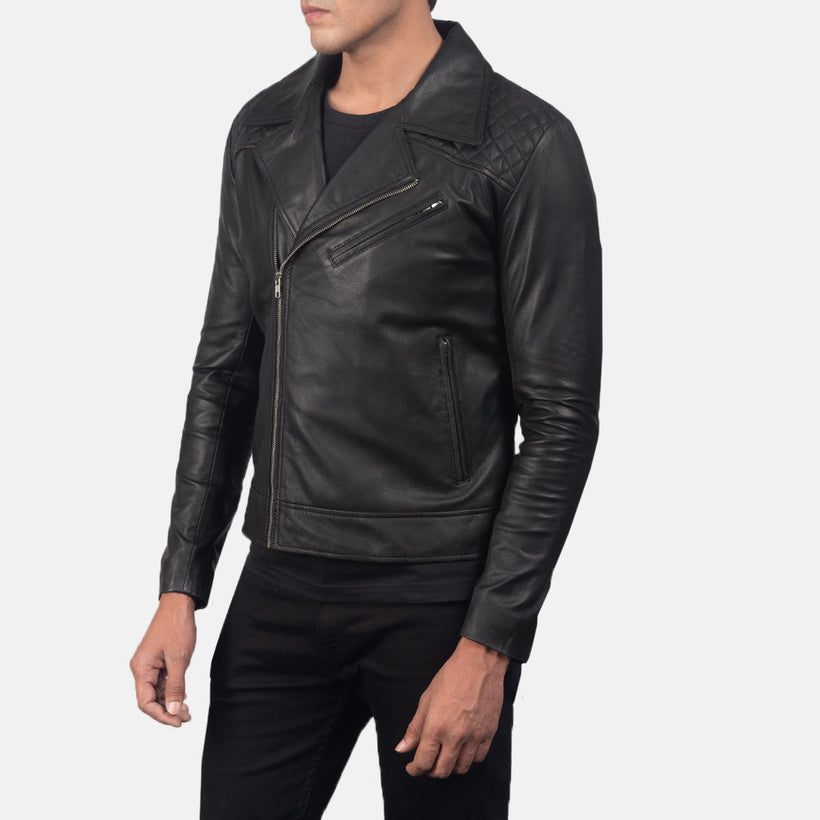 Danny Quilted Δερμάτινο Μπουφάν Biker Ανδρικό