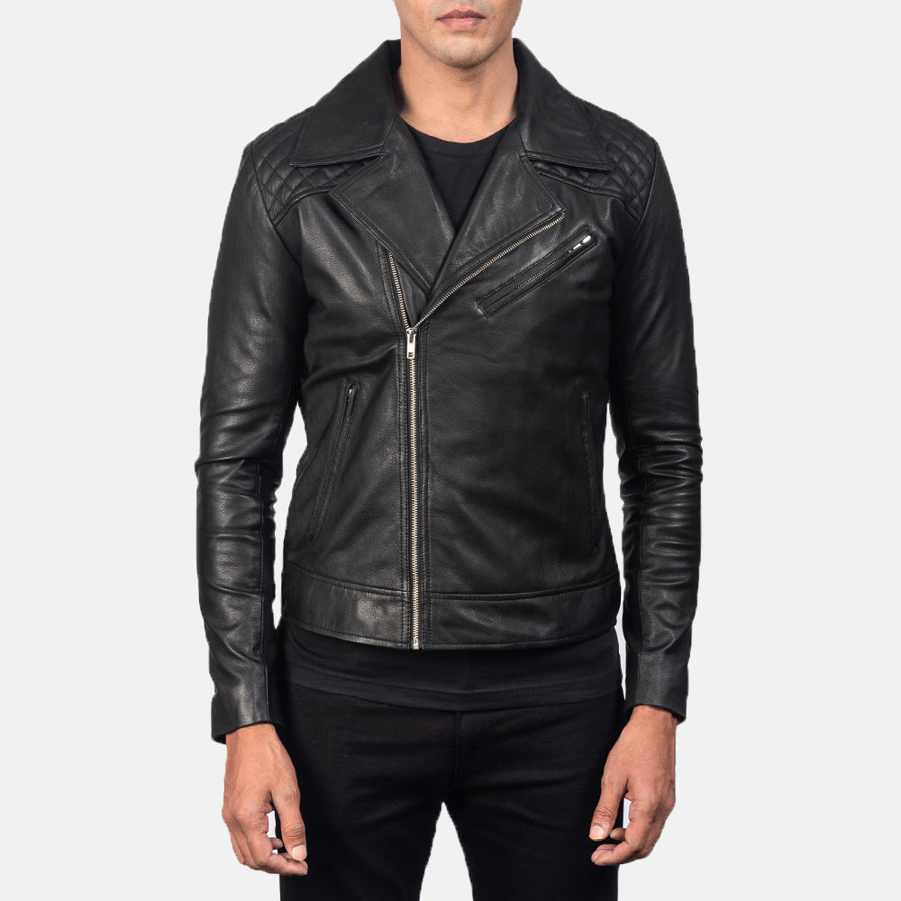
Danny Quilted Brown Leather Biker Jacket - Πλαϊνή όψη που αναδεικνύει το κόψιμο των μανικιών
