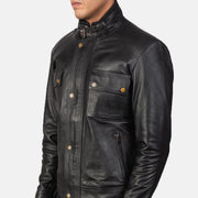 Authentic 100% Full-Grain Leather Grain Texture &amp; Heavy-Duty Seam Stitching Detail
