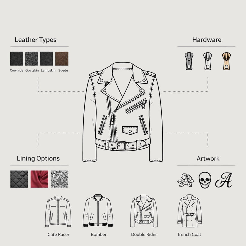 Design Your Own Δερμάτινο Μπουφάν Ανδρικό