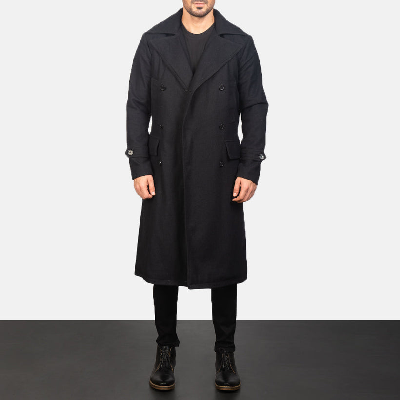 Detective Μαύρο Wool Coat Ανδρικό