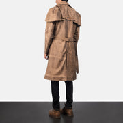 
Deux Καφέ Leather Duster Ανδρικό - Πλαϊνή όψη που αναδεικνύει το κόψιμο των μανικιών