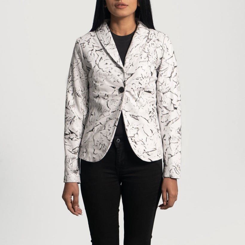 Donna Blake White Leather Blazer Γυναικείο