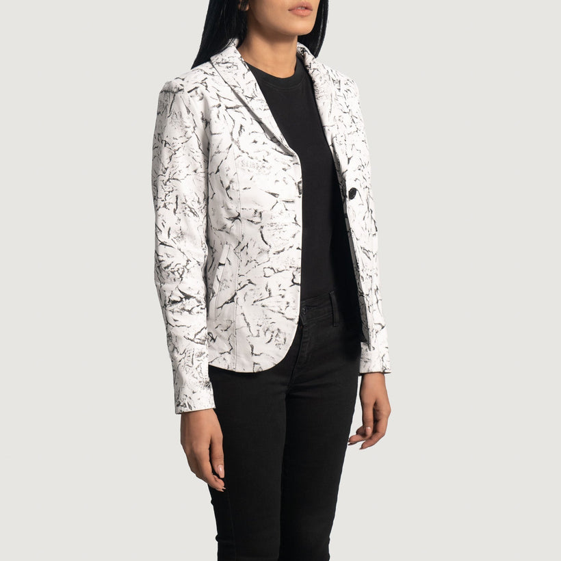 Donna Blake White Leather Blazer Γυναικείο