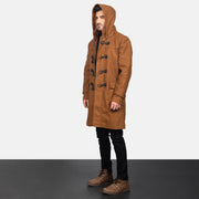 
Khaki Synthetic Wool Trench Coat - Πίσω όψη με εφαρμογή στους ώμους & καθαρό στρίφωμα