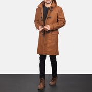 
Drake Khaki Wool Duffle Coat - Πλαϊνή όψη που αναδεικνύει το κόψιμο των μανικιών