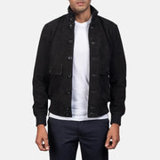 
Eaton Brown Suede Bomber Jacket in Brown Goatskin Suede - Μπροστινή όψη & εφαρμοστή σιλουέτα | Αγορά online