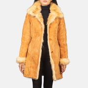 
Erica Beige Leather Coat in Distressed Beige Goatskin Suede - Μπροστινή όψη & εφαρμοστή σιλουέτα | Αγορά online