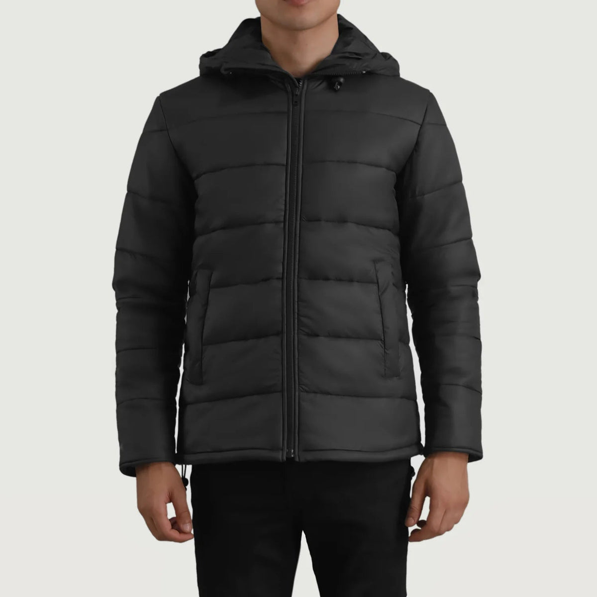 
Erico Μαύρο Hooded Puffer Δερμάτινο Μπουφάν Ανδρικό σε μαύρο γνήσιο δέρμα μόσχου - Μπροστινή όψη & εφαρμοστή σιλουέτα | Αγορά online