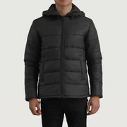 
Erico Μαύρο Hooded Puffer Δερμάτινο Μπουφάν Ανδρικό σε μαύρο γνήσιο δέρμα μόσχου - Μπροστινή όψη & εφαρμοστή σιλουέτα | Αγορά online