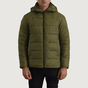 
Erico Χακί Hooded Puffer Δερμάτινο Μπουφάν Ανδρικό - Μπροστινή όψη & εφαρμοστή σιλουέτα | Αγορά online