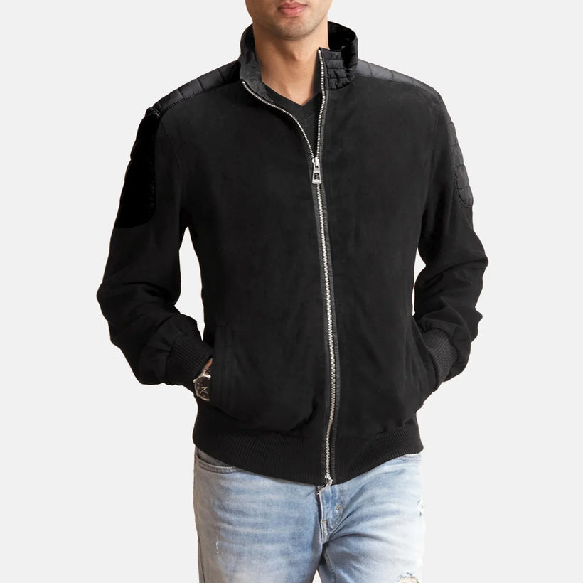 Ethan Hybrid Suede Δερμάτινο Μπουφάν Bomber Ανδρικό