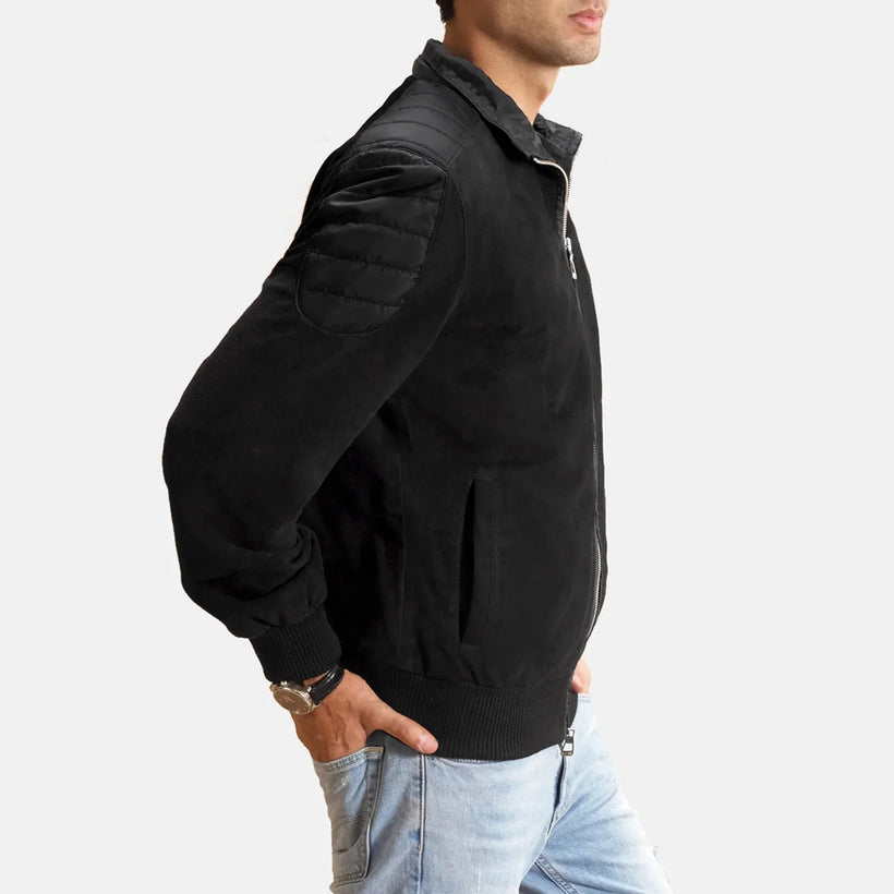 Ethan Hybrid Suede Δερμάτινο Μπουφάν Bomber Ανδρικό