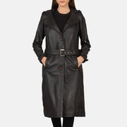 
Fixon Hooded Καφέ Δερμάτινη Καμπαρντίνα Γυναικείο in Brown Sheepskin Leather - Μπροστινή όψη & εφαρμοστή σιλουέτα | Αγορά online