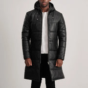 
Floyd Tan Hooded Leather Puffer Coat in Tan Brown Sheepskin Leather - Μπροστινή όψη & εφαρμοστή σιλουέτα | Αγορά online