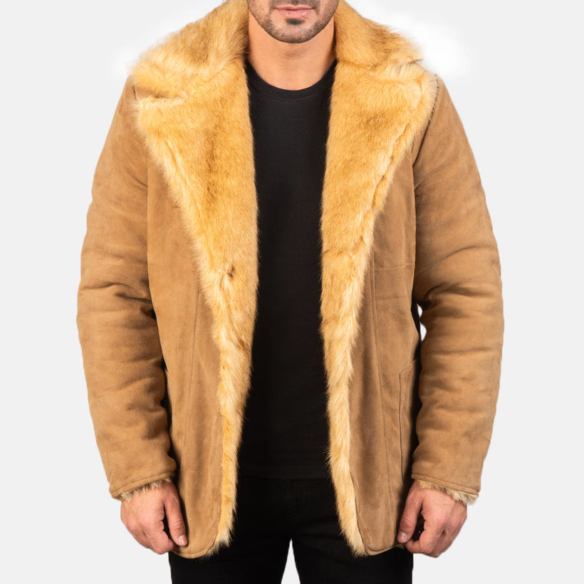 Furlong Δερμάτινο Παλτό Beige Δερμάτινο Παλτό Ανδρικό