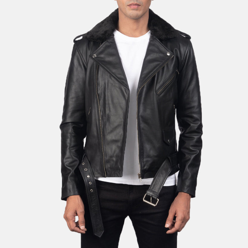 Furton Δερμάτινο Μπουφάν Biker Ανδρικό