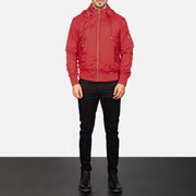 
Hanklin Ma-1 Red Hooded Bomber Jacket - Πλαϊνή όψη που αναδεικνύει το κόψιμο των μανικιών