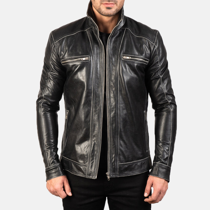 Hudson Δερμάτινο Μπουφάν Biker Ανδρικό