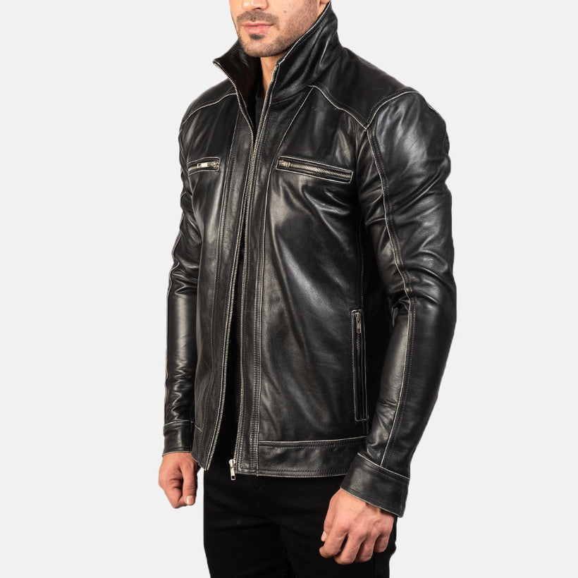 Hudson Δερμάτινο Μπουφάν Biker Ανδρικό
