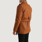 Authentic Sheepskin Leather with Aniline Finish Grain Texture &amp; Heavy-Duty Seam Stitching Detail