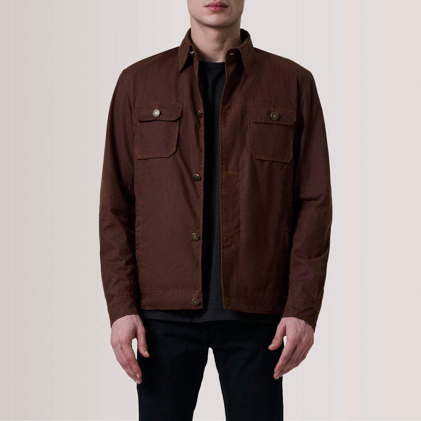 Irwin Καφέ Waxed Canvas Field Δερμάτινο Μπουφάν Ανδρικό