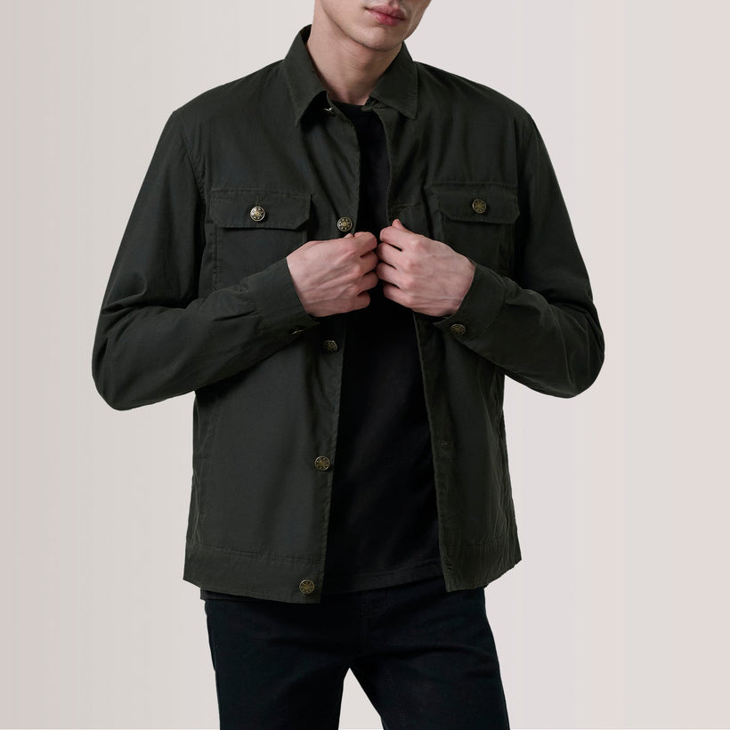Irwin Olive Waxed Canvas Field Δερμάτινο Μπουφάν Ανδρικό