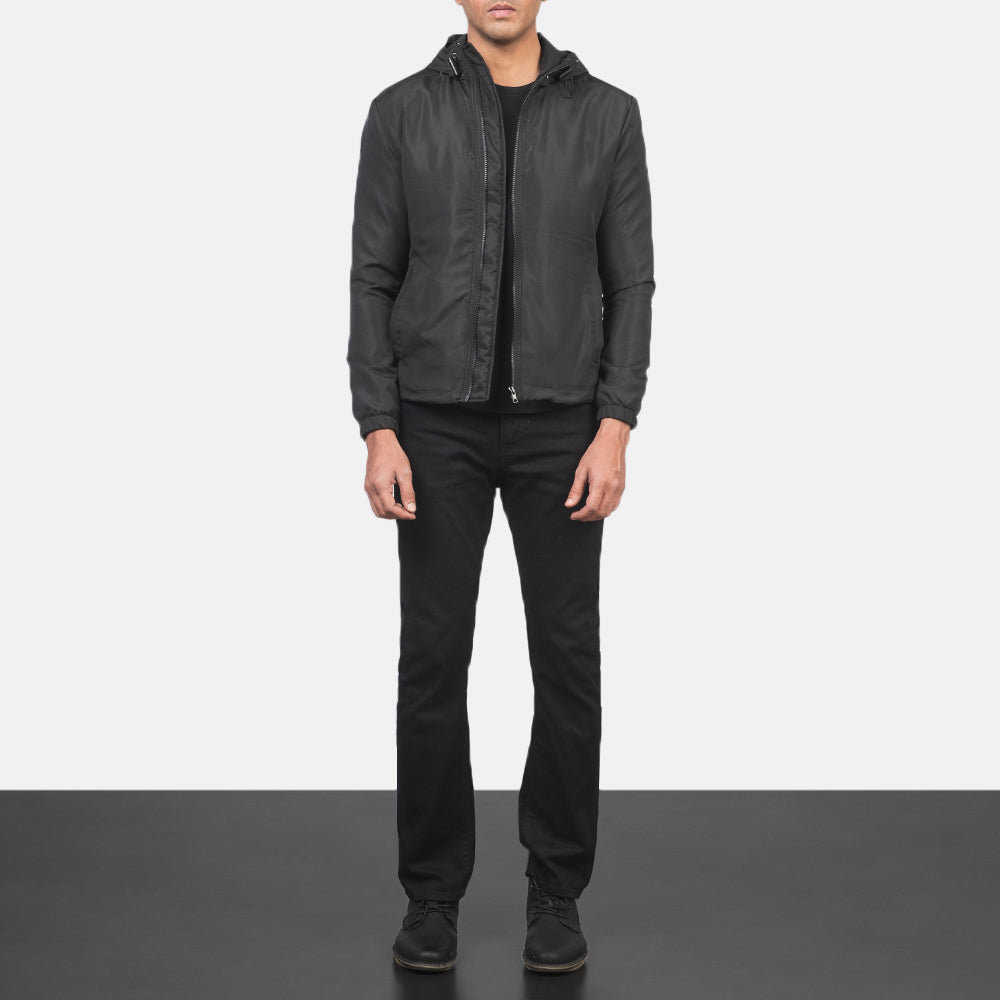 Jimmy Black Hooded Windbreaker Jacket - Πλαϊνή όψη που αναδεικνύει το κόψιμο των μανικιών