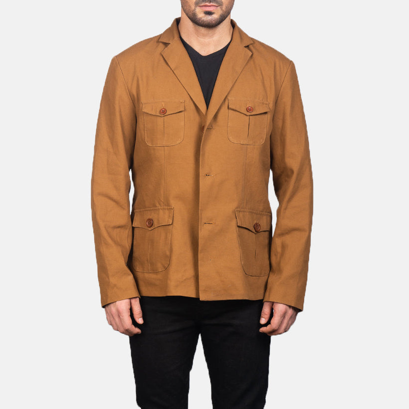 Kajetan Khaki Safari Δερμάτινο Μπουφάν Ανδρικό